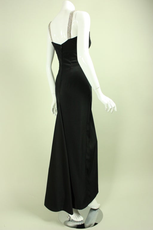 Vicky Tiel Gown with Rhinestone Cage Bust In Excellent Condition In Los Angeles, CA