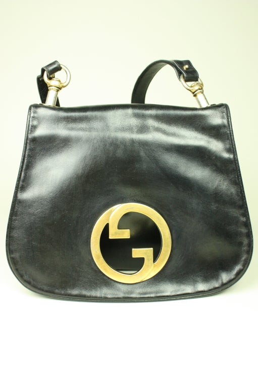 Gucci Black Leather Handbag at 1stdibs