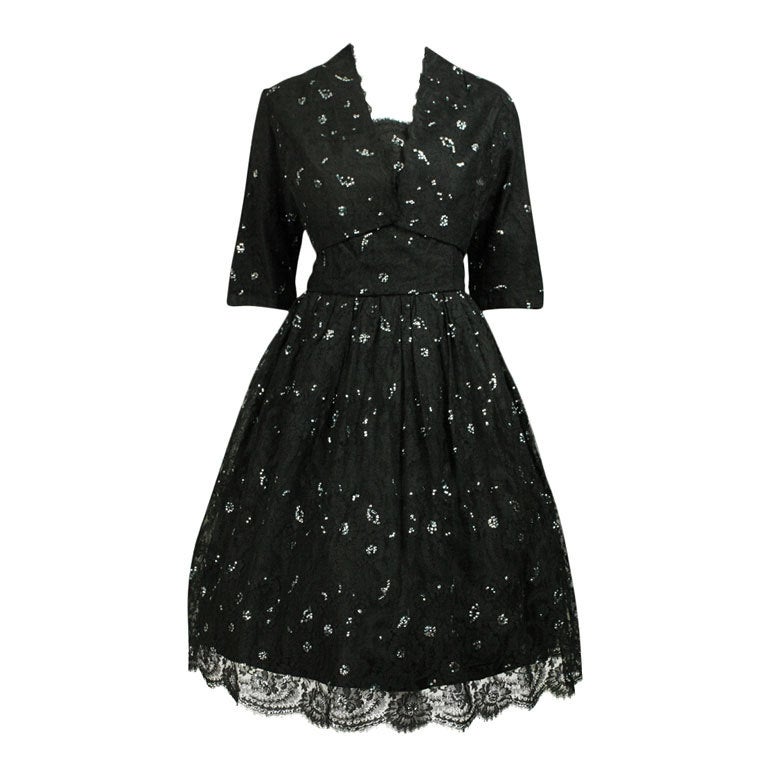 1950's Custom-Made Lace Dress from France