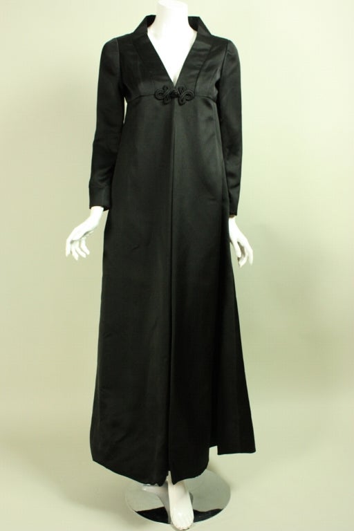 Amelia Gray Black Satin Gown, 1960s