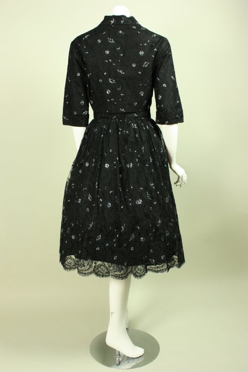 1950's Custom-Made Lace Dress from France 1