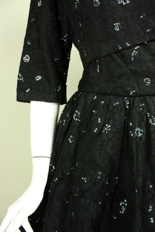 1950's Custom-Made Lace Dress from France 3