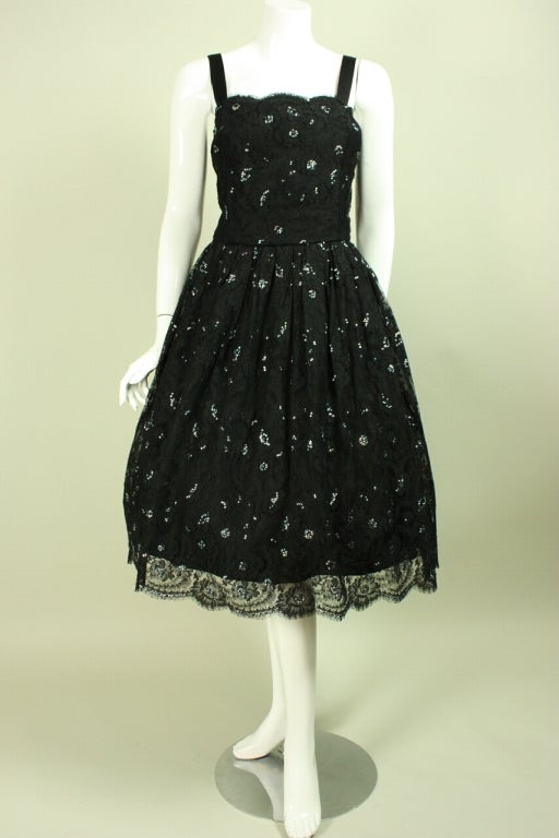 1950's Custom-Made Lace Dress from France 4