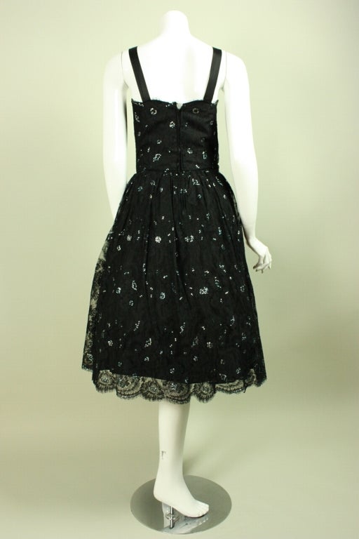 1950's Custom-Made Lace Dress from France 5