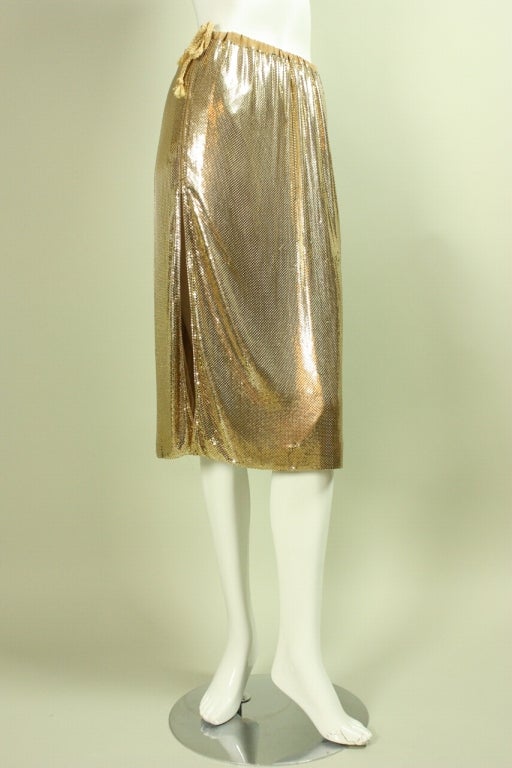 Women's Whiting & Davis Gold Metal Mesh Skirt