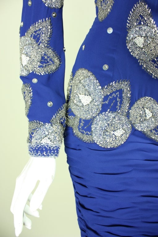 Fabrice Beaded Party Dress, 1980s  For Sale 1