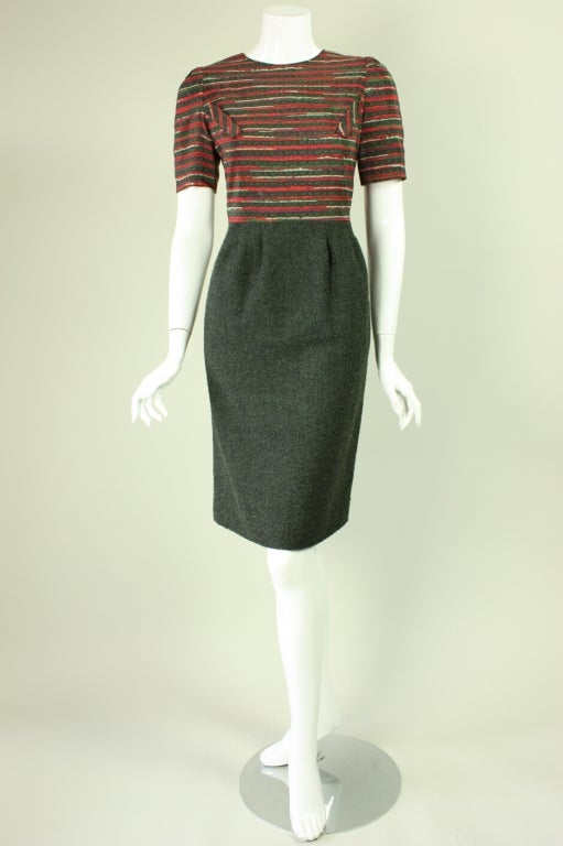 Hardy Amies Wool Boucle Dress and Skirt Ensemble For Sale 1