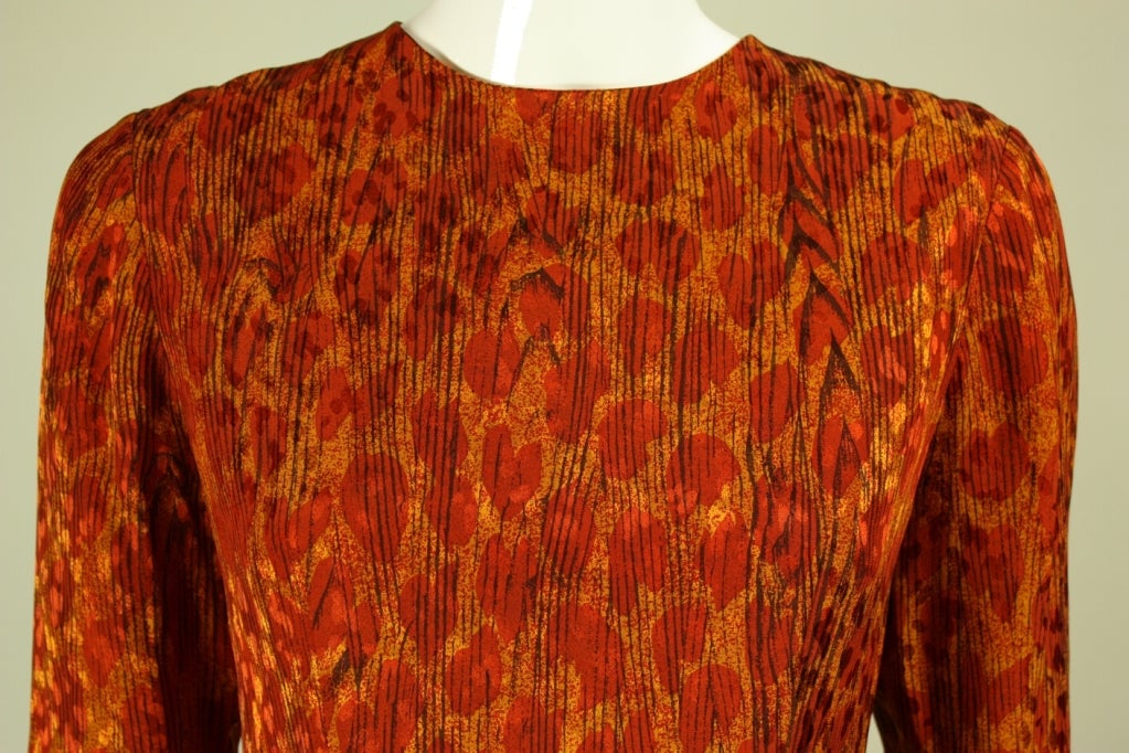 Women's Bill Blass Leopard Print Silk Dress For Sale