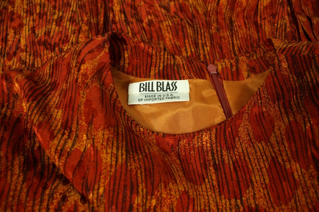 Bill Blass Leopard Print Silk Dress For Sale 1