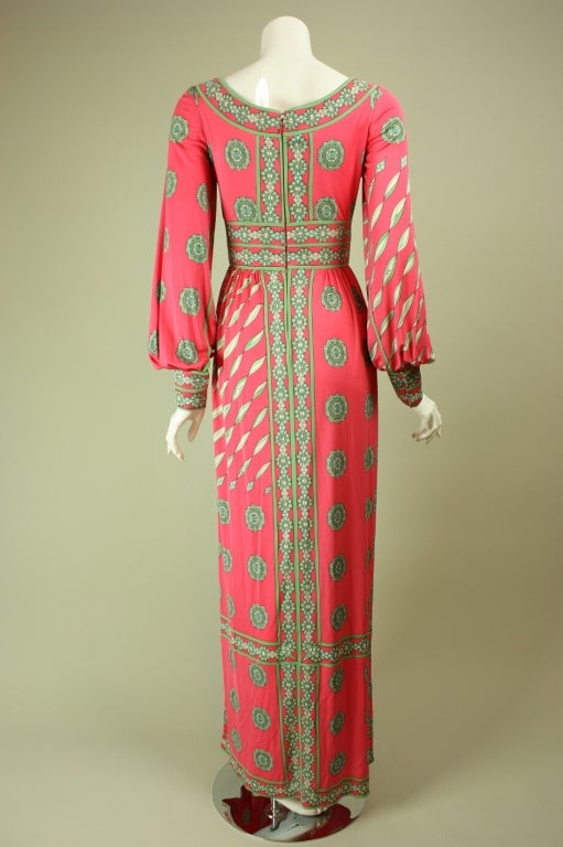Women's 1970's Emilio Pucci Bubblegum Pink Maxi Dress