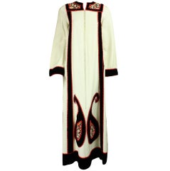Vintage 1970's Malcolm Starr Appliqued Caftan