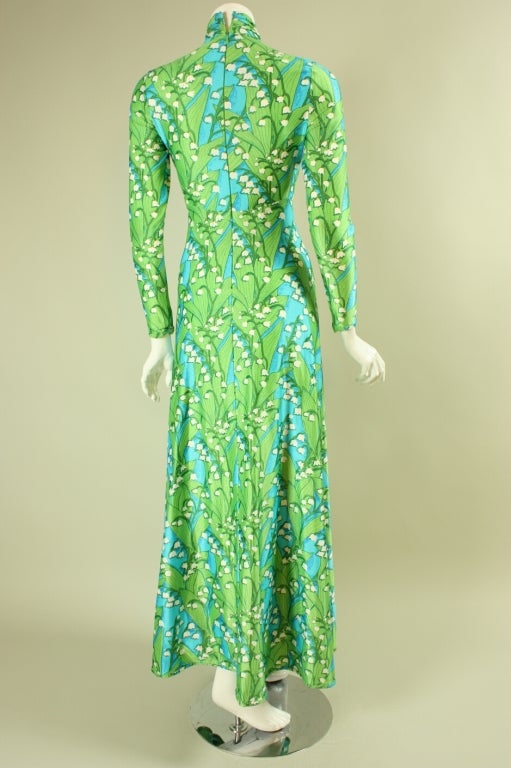 1970's Robert David Morton Jersey Gown In Excellent Condition For Sale In Los Angeles, CA