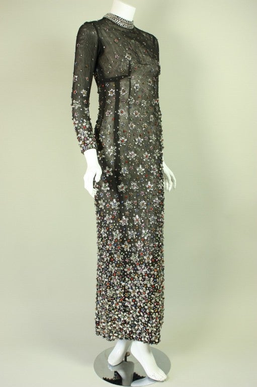 1970's Custom-Made Rhinestone-Encrusted Gown