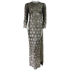 Vintage 1970
s Custom-Made Rhinestone-Encrusted Gown