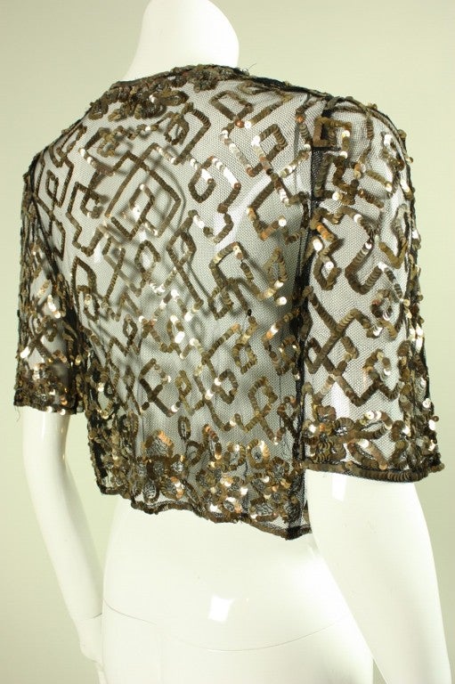 Women's 1930's Sequined & Beaded Bolero Made in France