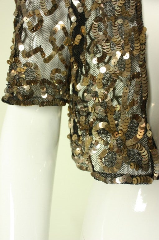 1930's Sequined & Beaded Bolero Made in France 2