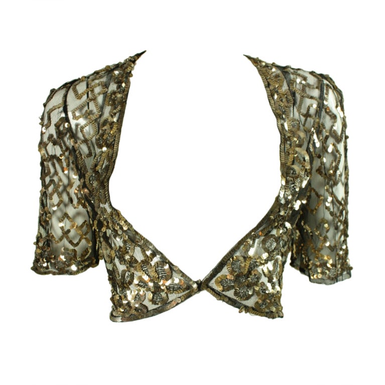 1930's Sequined & Beaded Bolero Made in France