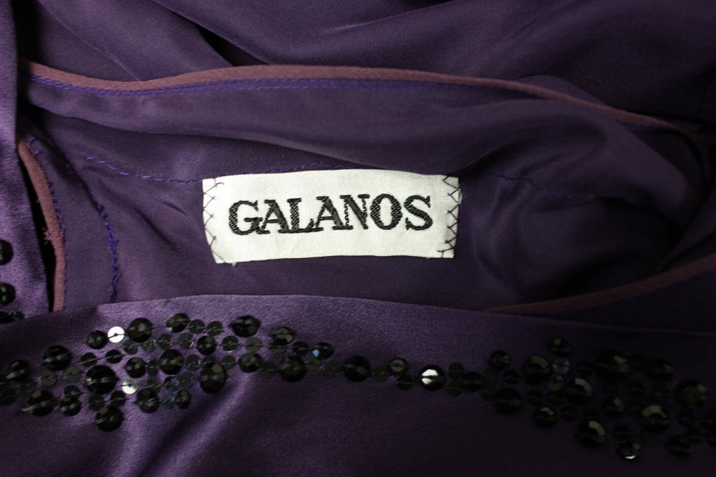1980's Galanos Purple Silk Beaded Blouse 2