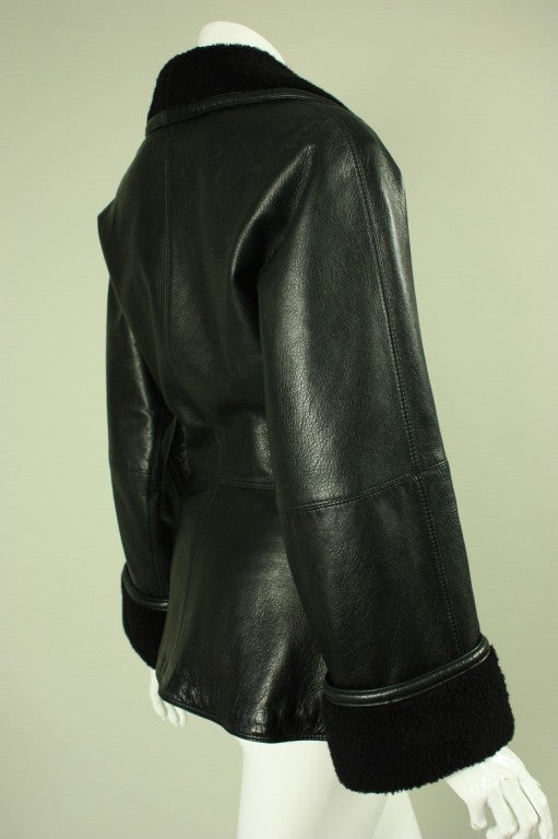 1990's Versace Double-Breasted Leather Jacket 1