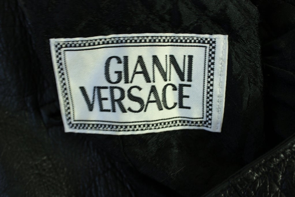 1990's Versace Double-Breasted Leather Jacket 5