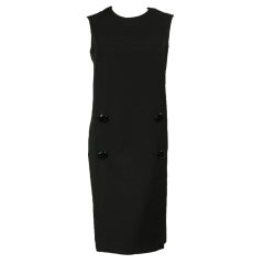 Pierre Cardin Black Wool Shift Dress