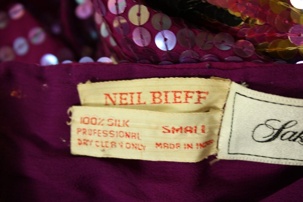 1980's Neil Bieff Sequined Blouse For Sale 4