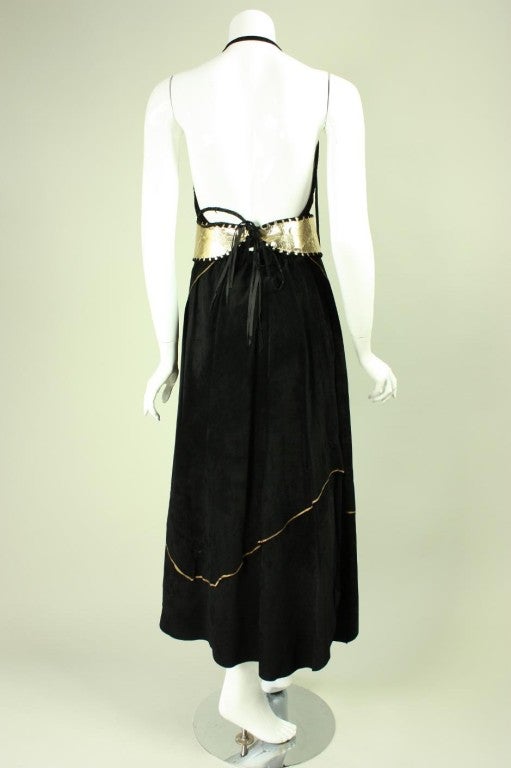 Mara Abboud Hand-Painted Suede Ensemble In Excellent Condition For Sale In Los Angeles, CA