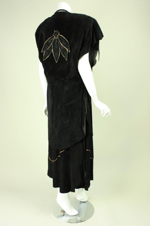 Mara Abboud Hand-Painted Suede Ensemble For Sale 2