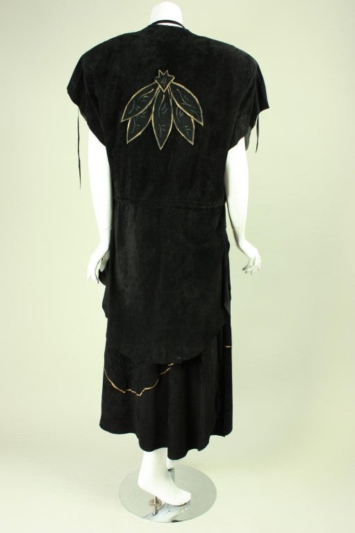 Mara Abboud Hand-Painted Suede Ensemble For Sale 3