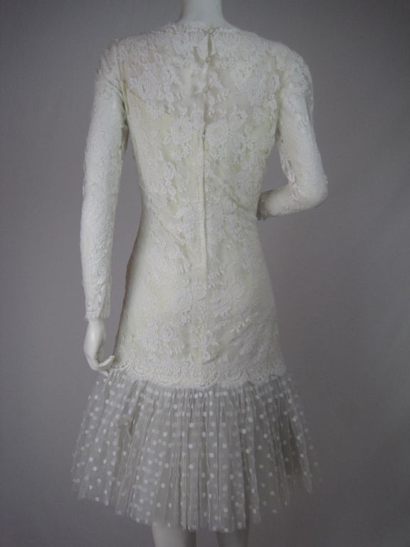 Gray 1980's Travilla Fishtail Dress For Sale