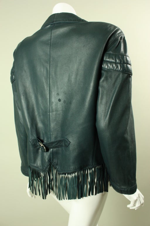 Claude Montana Fringed Leather Jacket In Excellent Condition In Los Angeles, CA