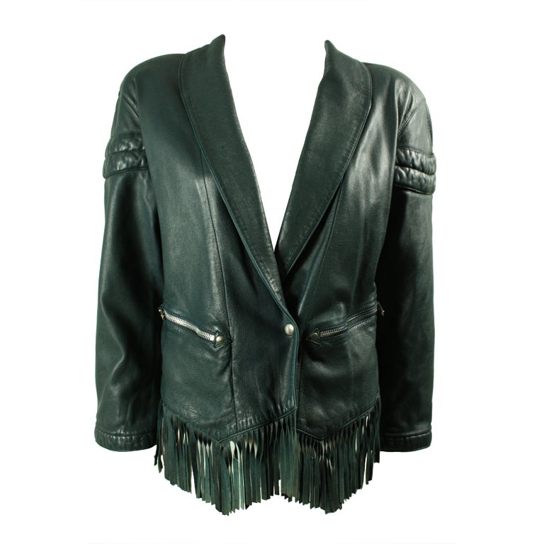 Claude Montana Fringed Leather Jacket