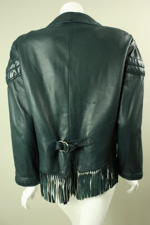 Women's Claude Montana Fringed Leather Jacket