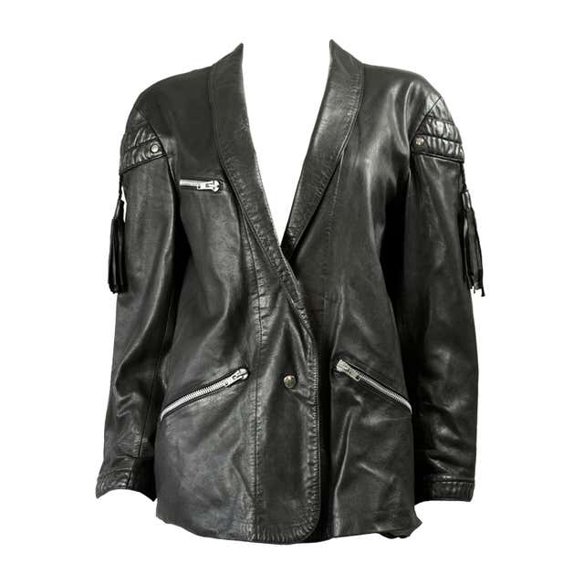Claude Montana Black Leather Jacket For Sale at 1stDibs