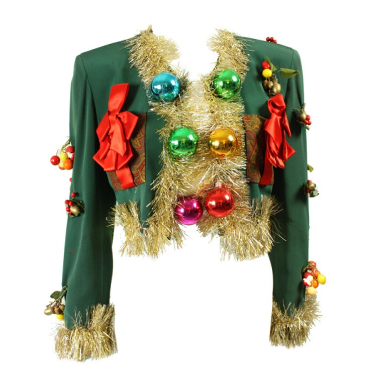 1990's Moschino Couture Christmas Tree Jacket