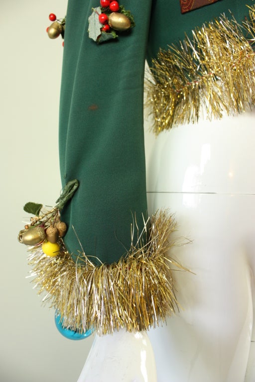 1990's Moschino Couture Christmas Tree Jacket 2