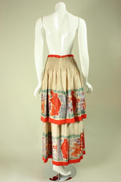 Chloe Tiered Skirt with Figural Print 1