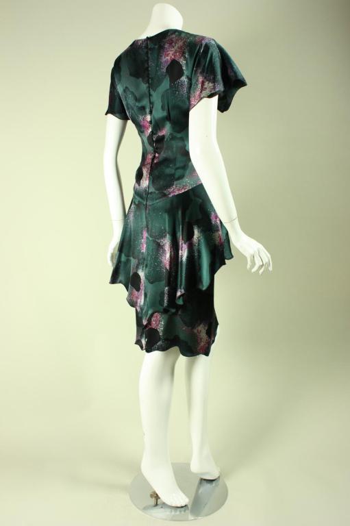 Holly's Harp Printed Silk Cocktail Dress In Excellent Condition For Sale In Los Angeles, CA