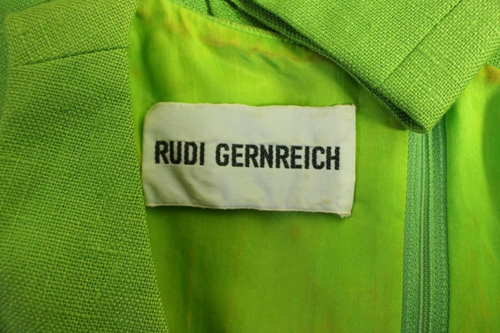 1960's Rudi Gernreich Lime Green Linen Ensemble 2
