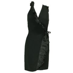 1990's Moschino Couture Ruffled Wrap Dress