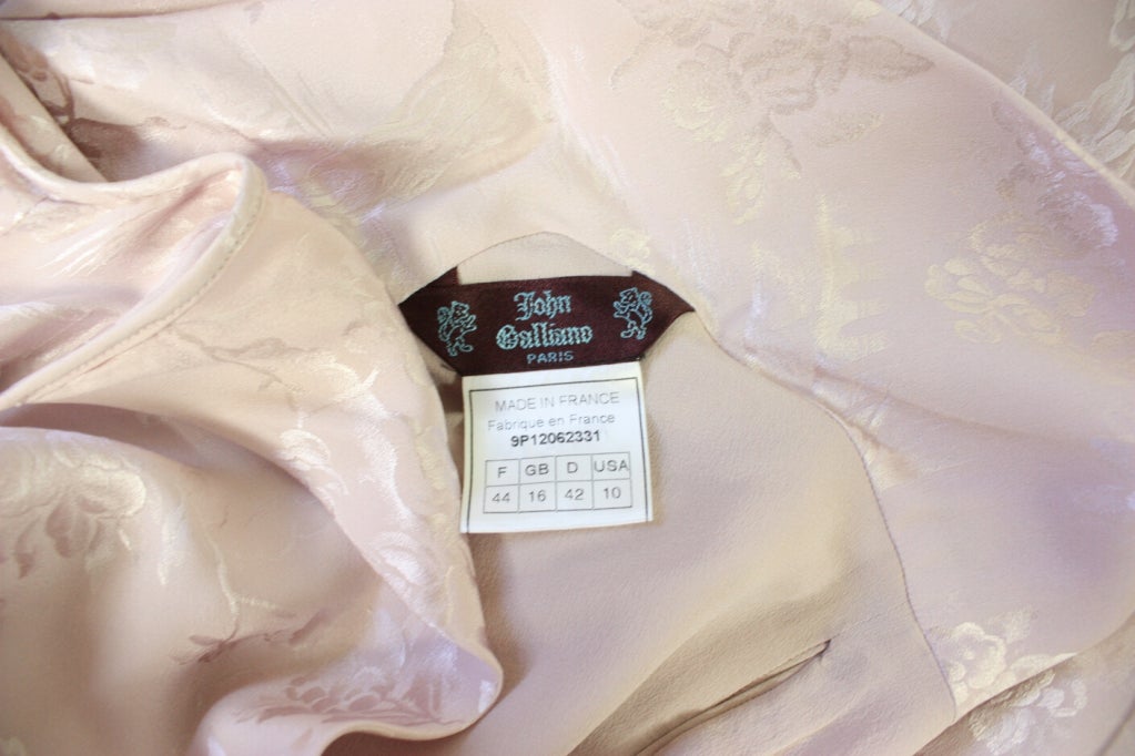 John Galliano Pink Silk Cocktail Dress with Cowl Neckline 3