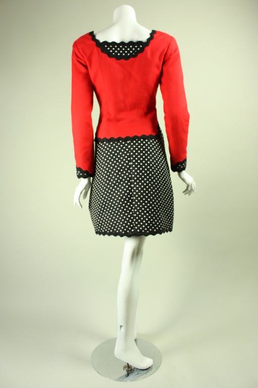 Women's Geoffrey Beene Cotton Pique Skirt Suit For Sale