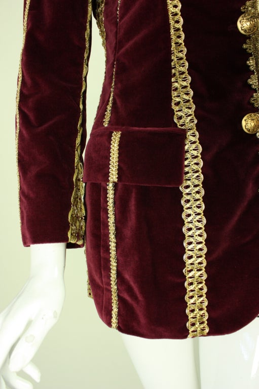 Dolce & Gabbana Velvet Jacket with Gold Trim 3