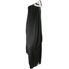 1970
s Bill Tice One-Shouldered Gown