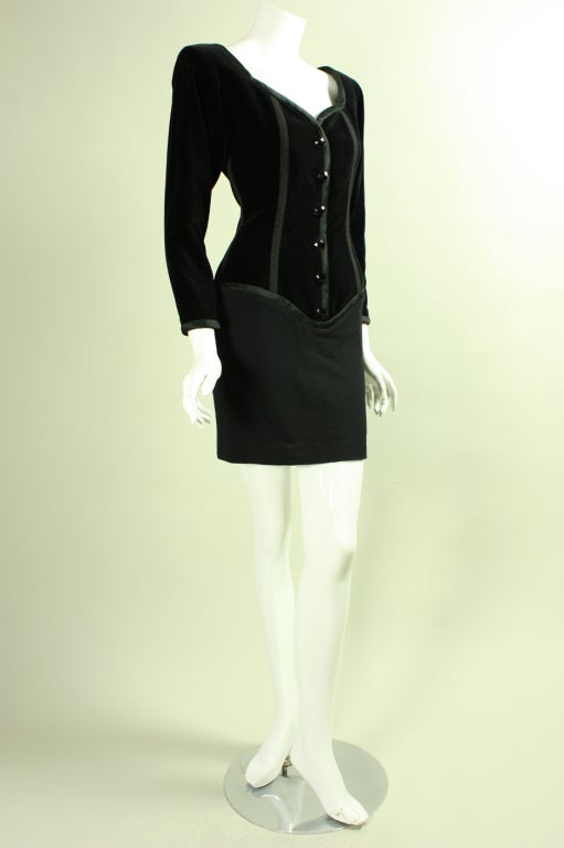 Black Yves Saint-Laurent 1990's Cocktail Dress