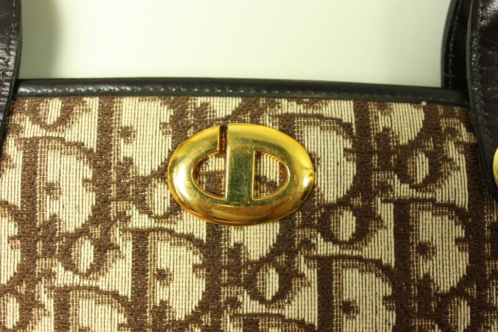 Women's 1970's Christian Dior Brown Monogrammed Handbag