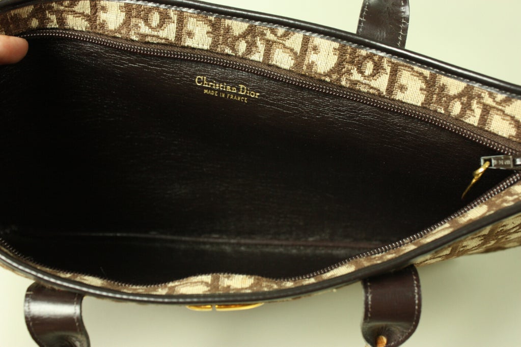 1970's Christian Dior Brown Monogrammed Handbag 3