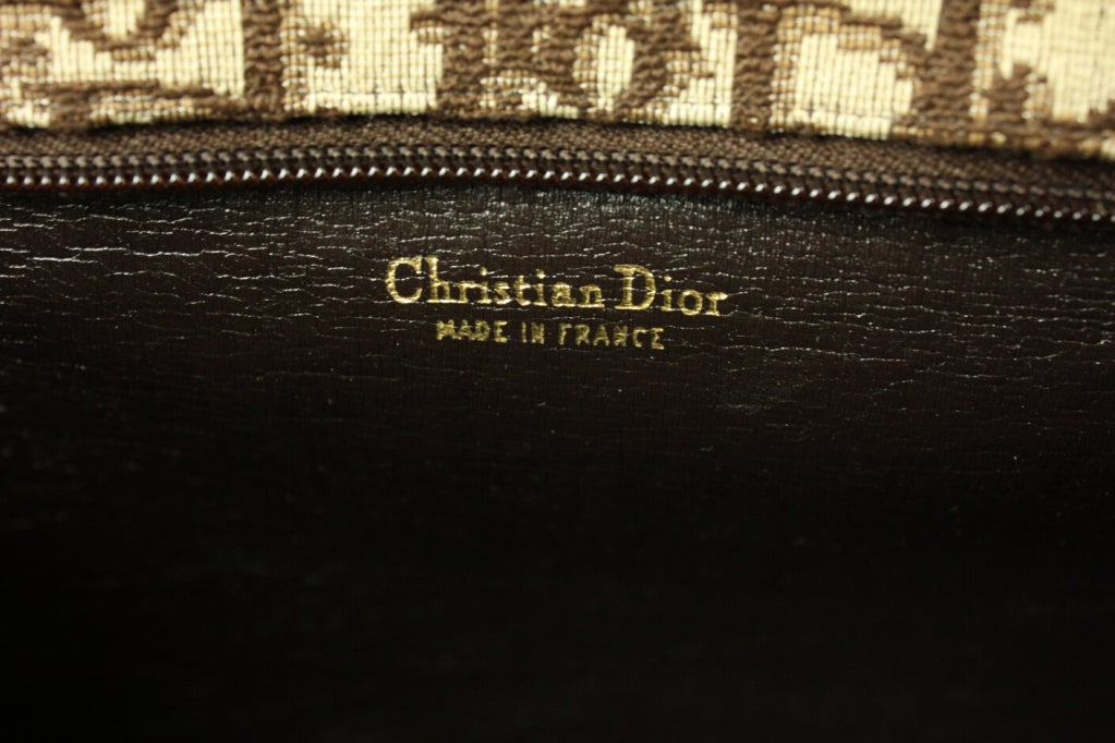 1970's Christian Dior Brown Monogrammed Handbag 4