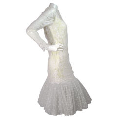 1980's Travilla Fishtail Dress