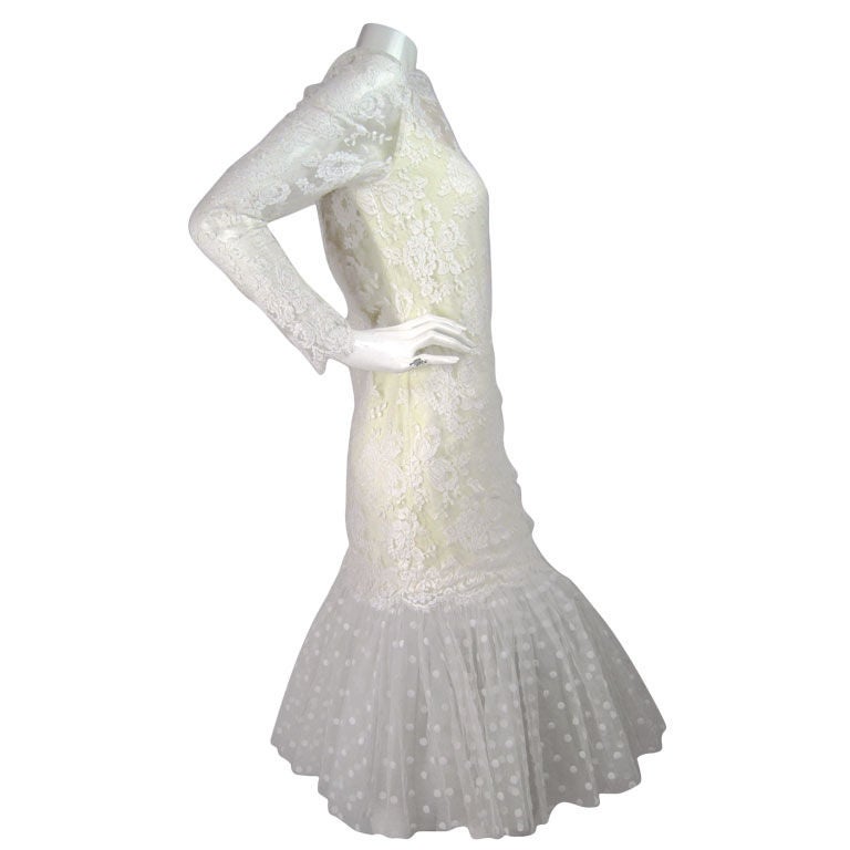 1980's Travilla Fishtail Dress For Sale